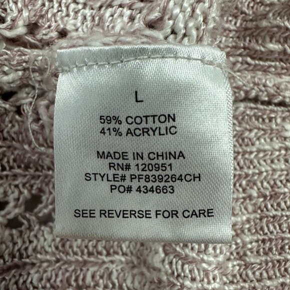 Pink Rose Womens Open Front Cardigan Sweater Size L Cotton/Acrylic Blend - Picture 5 of 6